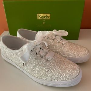 New in Box: Keds for Kate Spade New York size 7 bridal white glitter